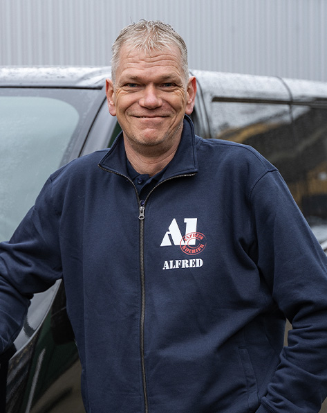 Een koerier van A1 Expresskoerier. Werkzaam in regio Arnhem